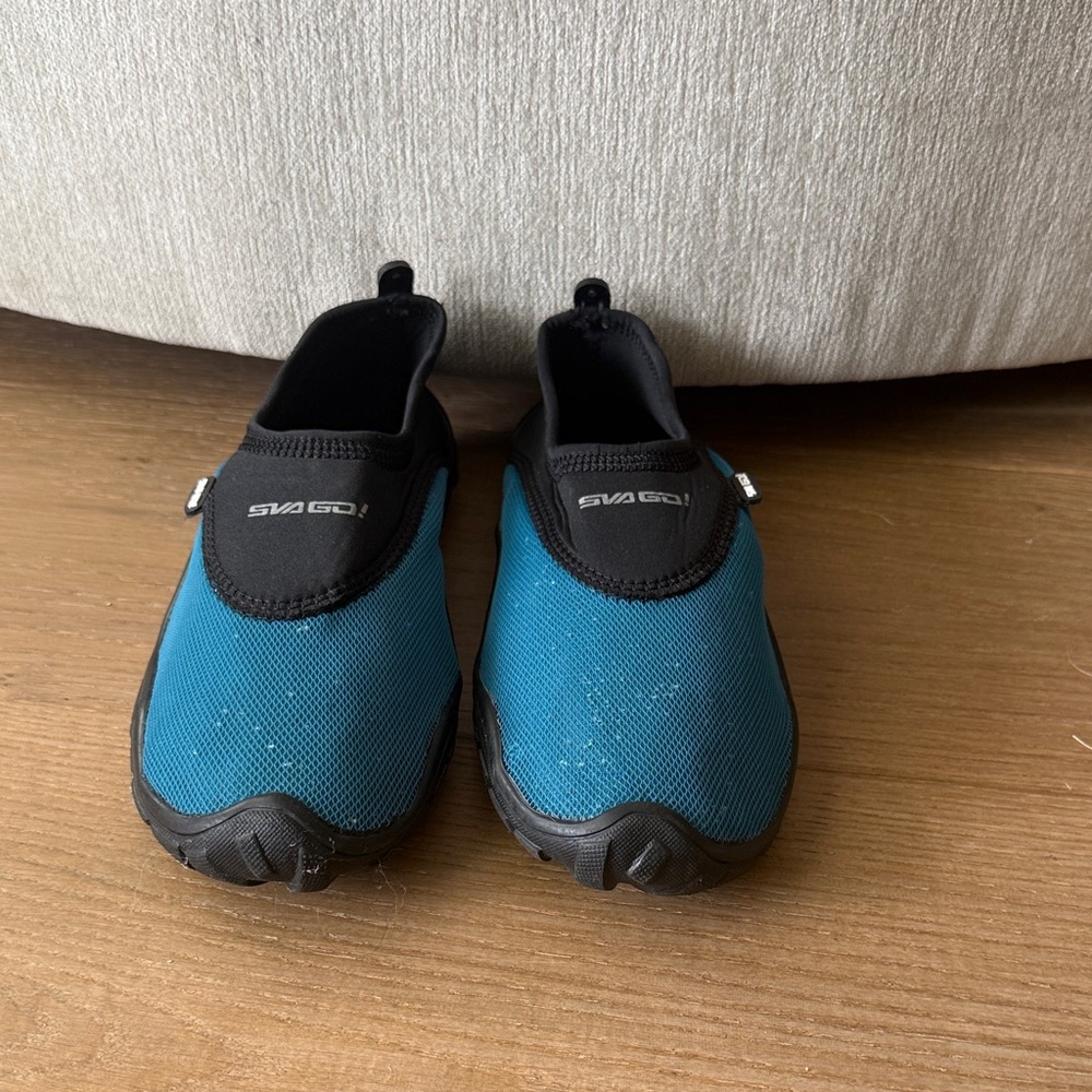 Kids Slip-On Water Shoes in Teal and Black